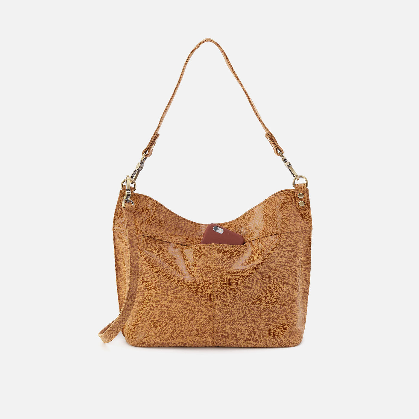 Pier Shoulder Bag In Printed Leather - Cedar Crackle Print