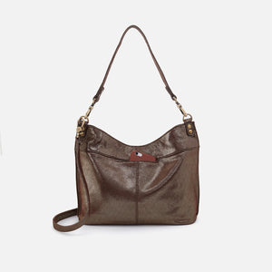 Pier Shoulder Bag In Metallic Leather - Coffee Galaxy