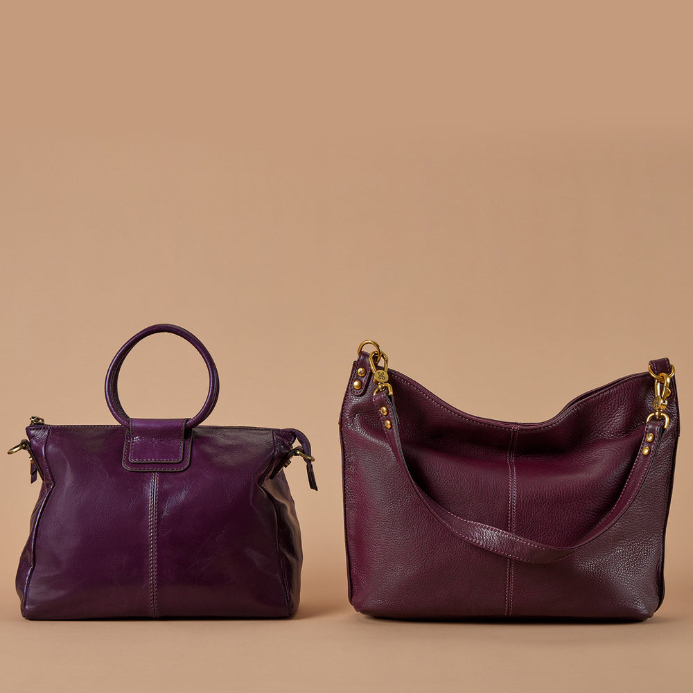 Pier Shoulder Bag in Pebbled Leather - Ruby Wine