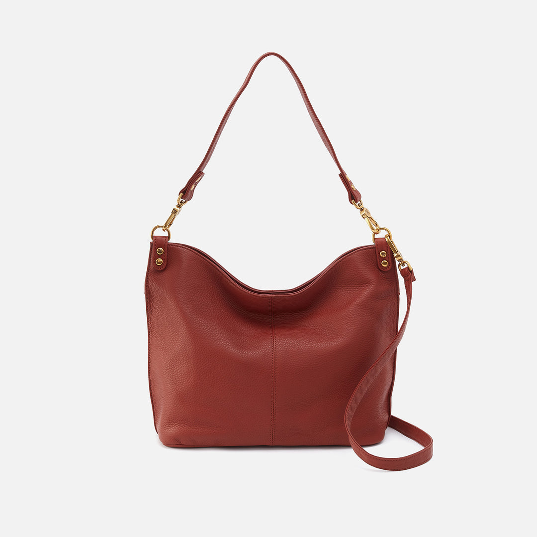 HOBO the original/ Small Tan Leather Shoulder Bag retailer with Red lining