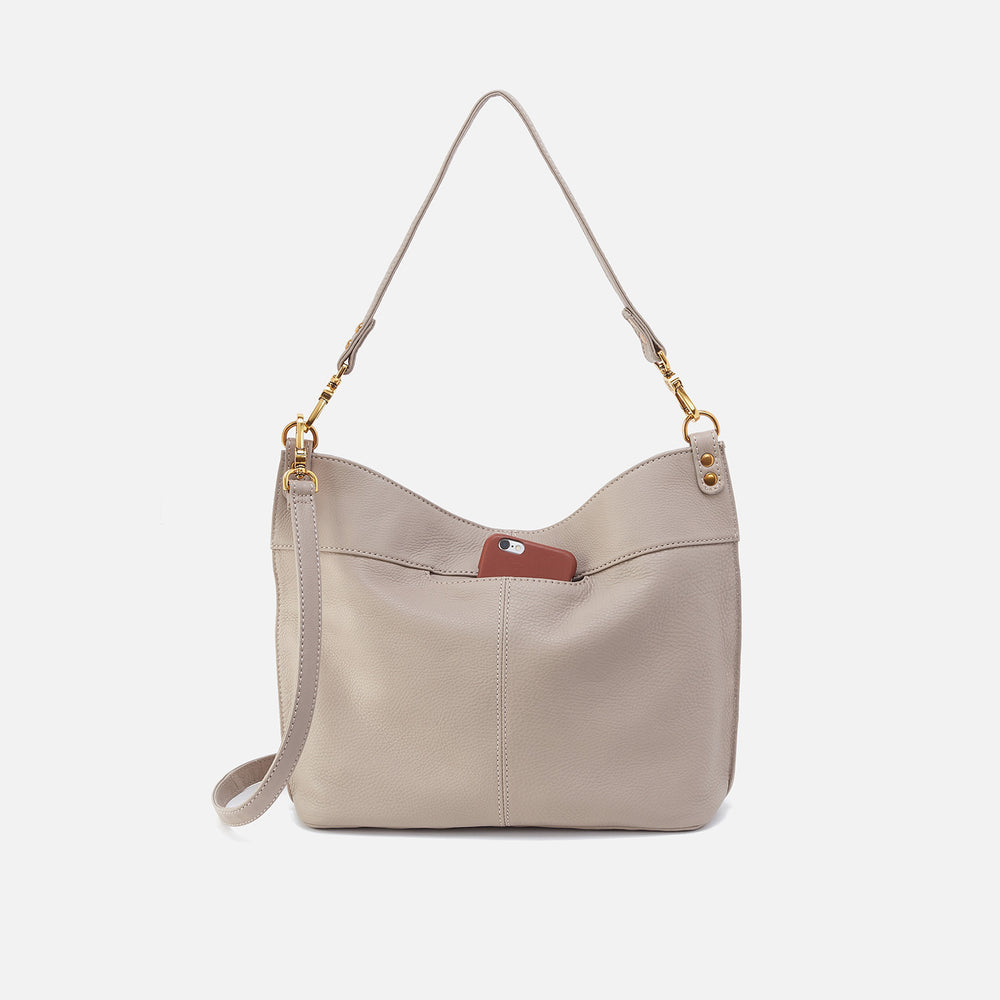 Pier Shoulder Bag In Pebbled Leather - Taupe