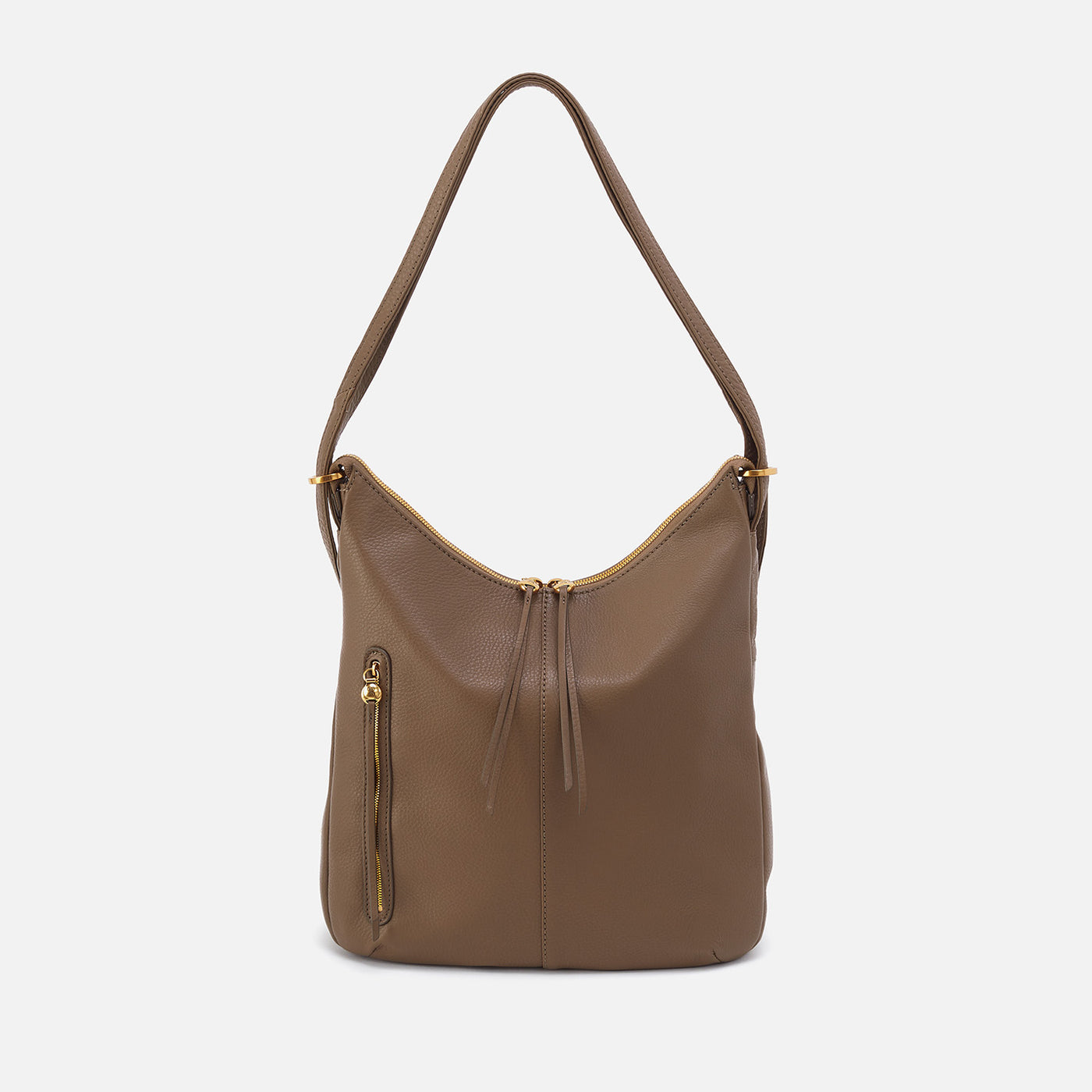 Merrin Convertible Backpack In Pebbled Leather - Dark Elm