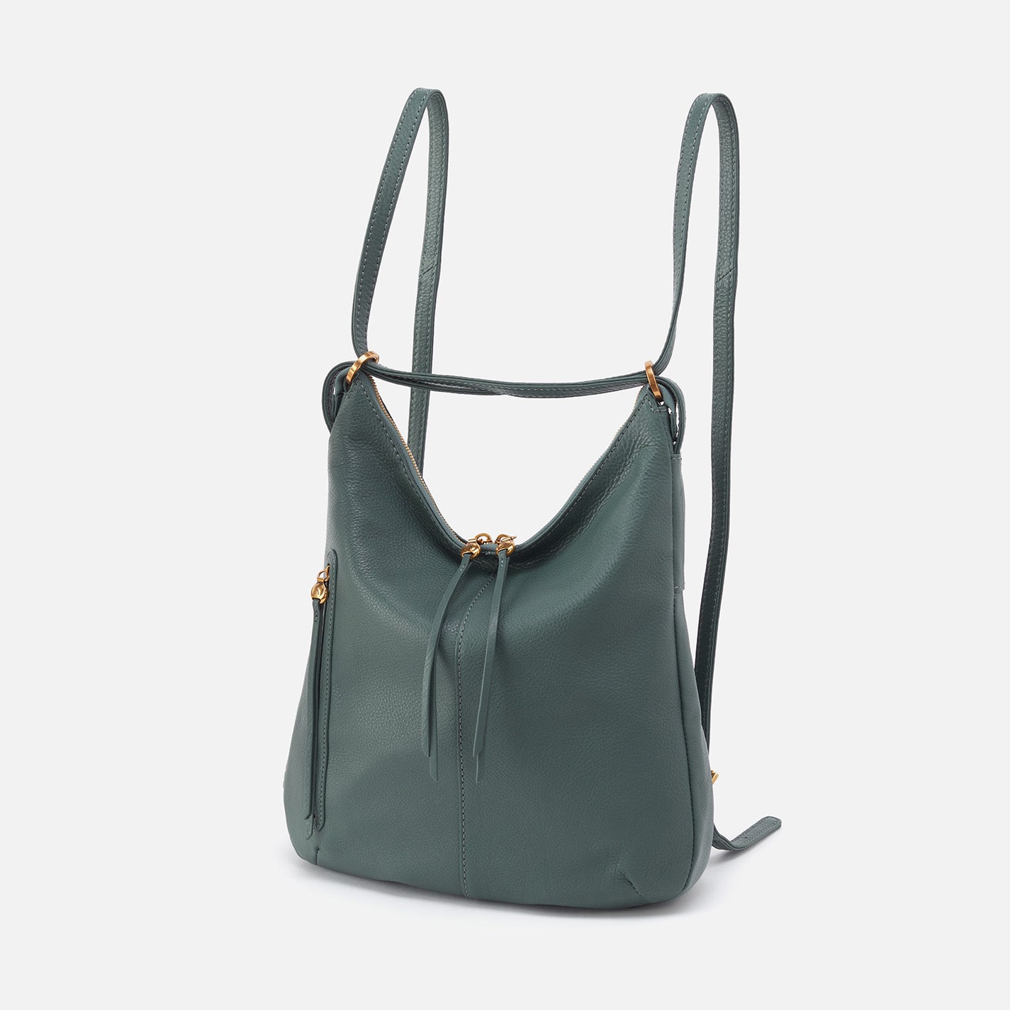 Merrin Convertible Backpack in Pebbled Leather - Sage Leaf – HOBO