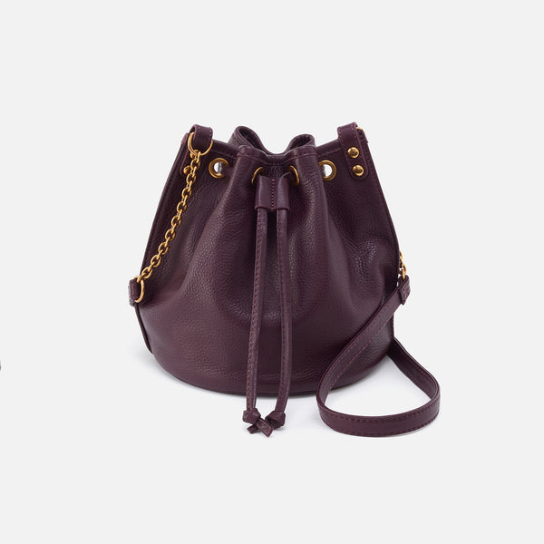 Rivo Studded bucket bag with shoulder strap in cowhide leather
