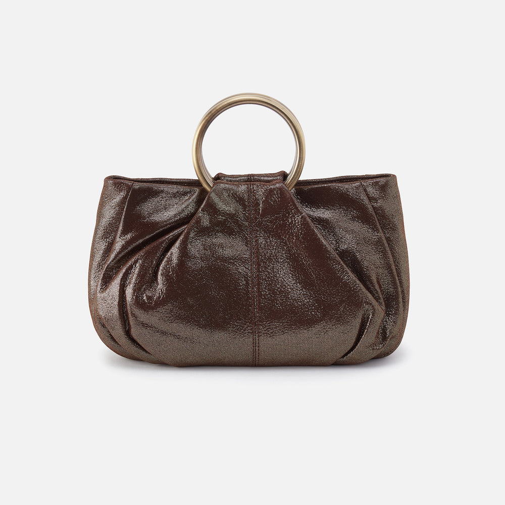 Sheila Ring Satchel In Metallic Leather - Coffee Galaxy