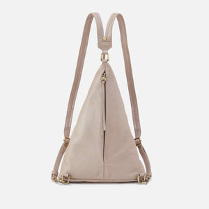 Sway Convertible Sling In Pebbled Metallic Leather - Grey Mist