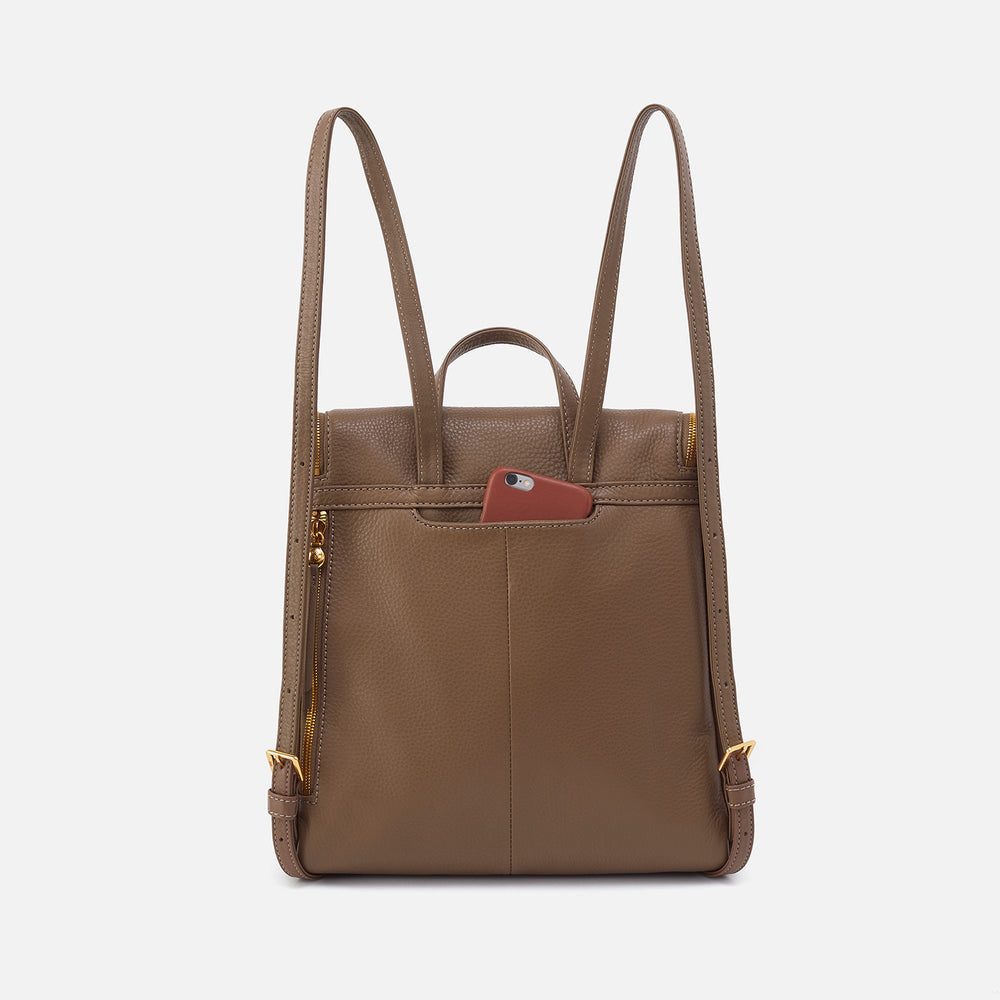 Fern Backpack In Pebbled Leather - Dark Elm