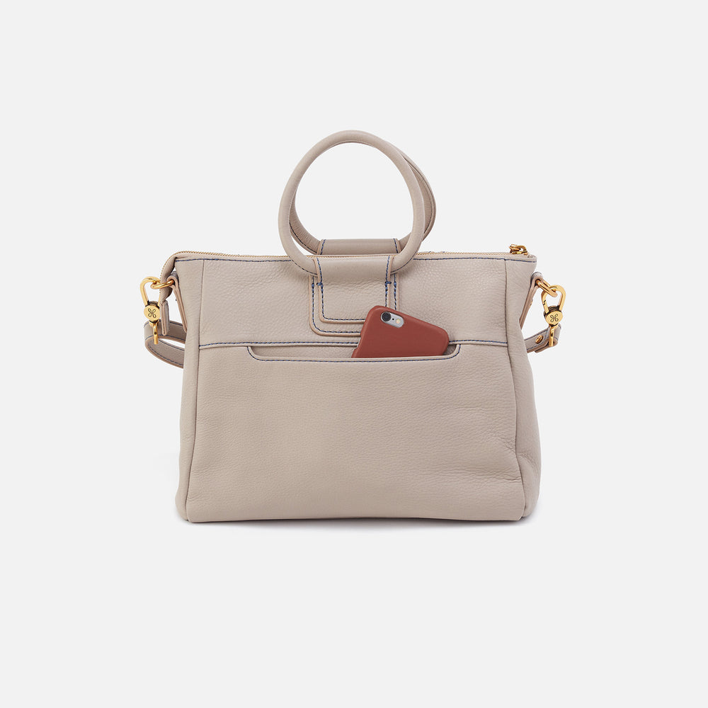 Sheila Medium Satchel in Pebbled Leather - Taupe