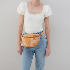 Juno Belt Bag In Soft Shibori Leather - Saffron