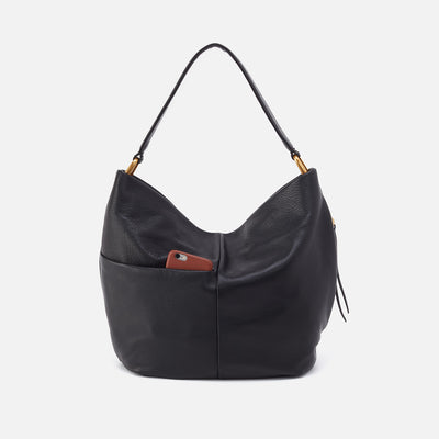 Harley Hobo In Pebbled Leather - Black