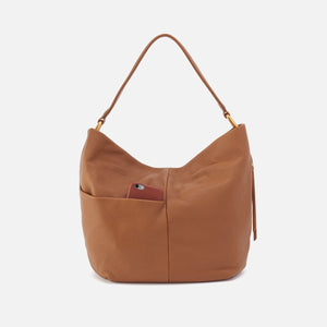 Harley Hobo In Pebbled Leather - Warm Honey