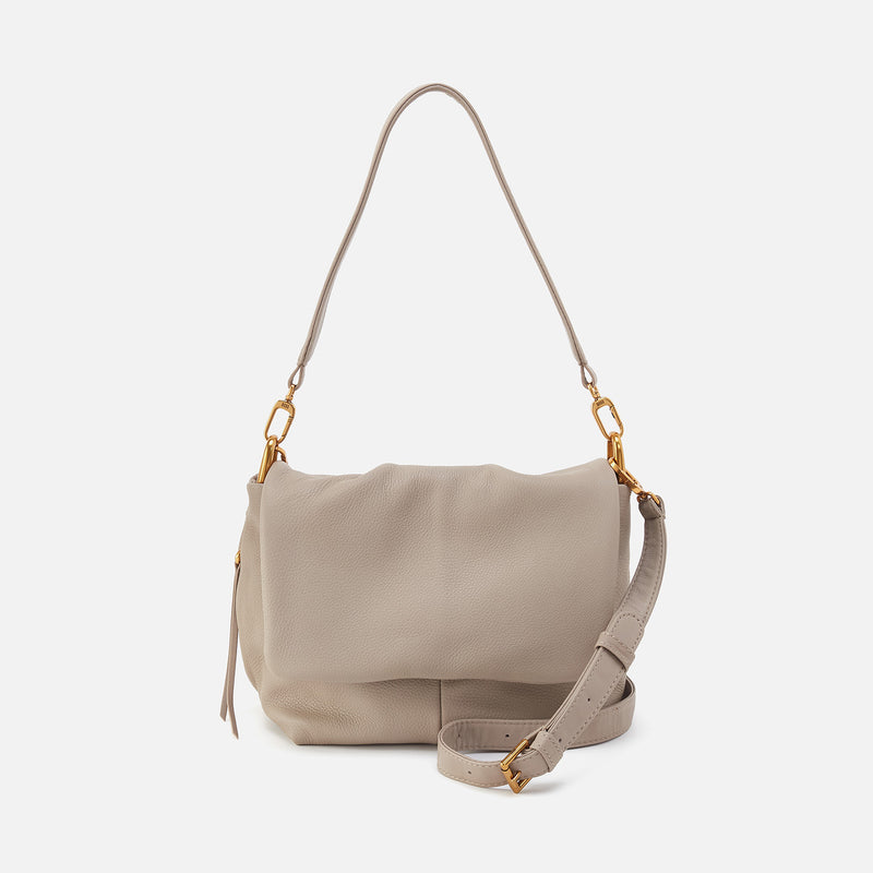 Harley Convertible Shoulder In Pebbled Leather - Taupe