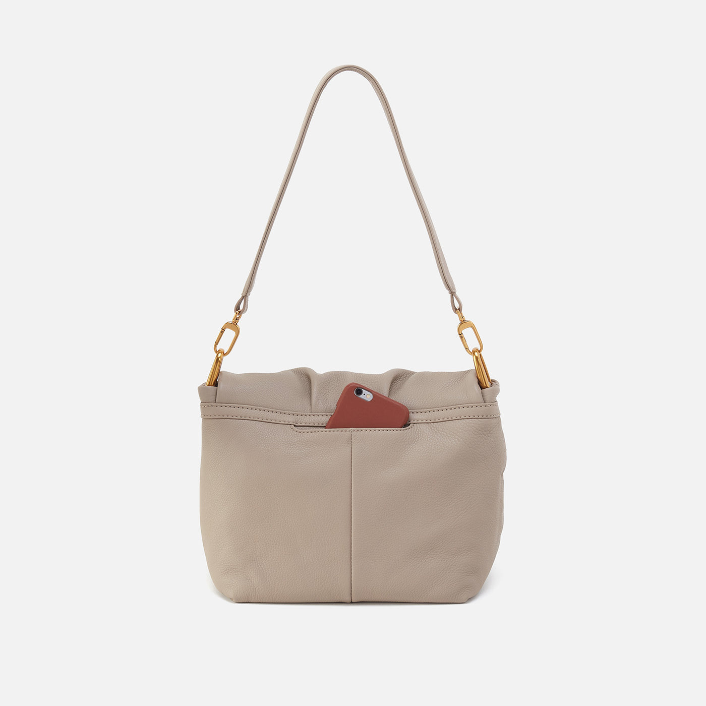 Harley Convertible Shoulder In Pebbled Leather - Taupe