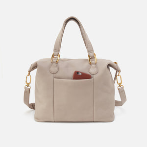 Harley Satchel In Pebbled Leather - Taupe