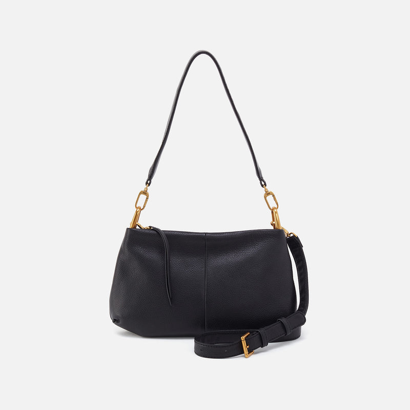 Advance Shoulder Bag In Pebbled Leather - Black