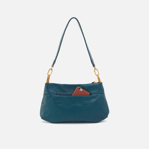 Advance Shoulder Bag In Pebbled Leather - Midnight Teal