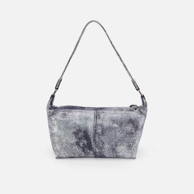 Laguna Crossbody In Metallic Leather - Blue Pewter