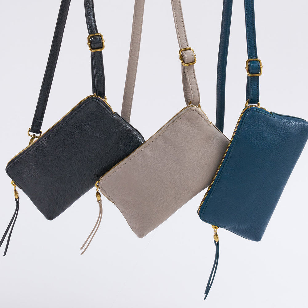 Fern Slim Belt Bag In Pebbled Leather - Midnight Teal