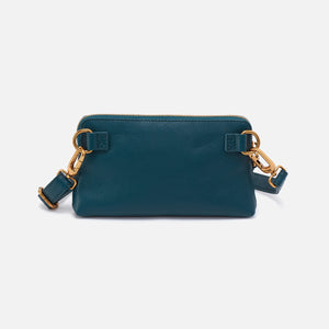 Fern Slim Belt Bag In Pebbled Leather - Midnight Teal