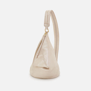 Sway Small Sling In Metallic Leather - Sand Shimmer