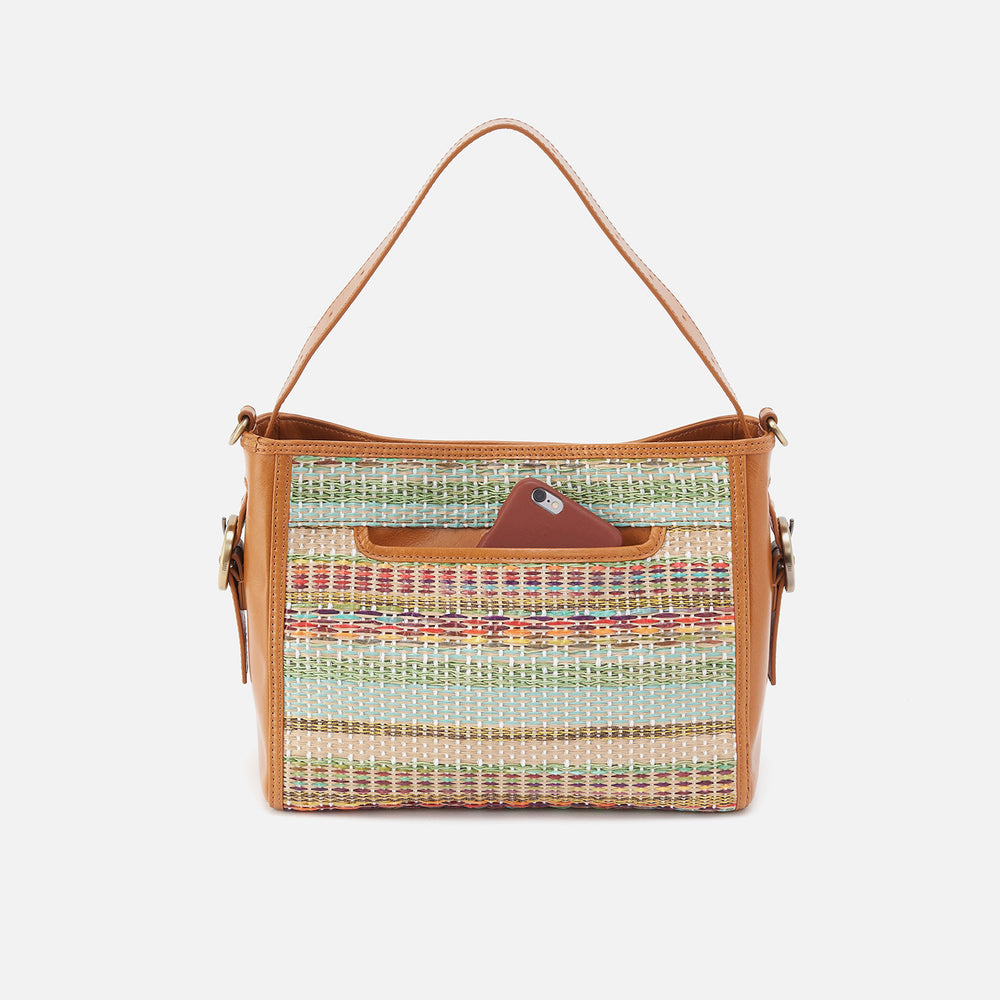 Render Small Crossbody in Multi Weave With Leather Trim - Sea Dream Stripe