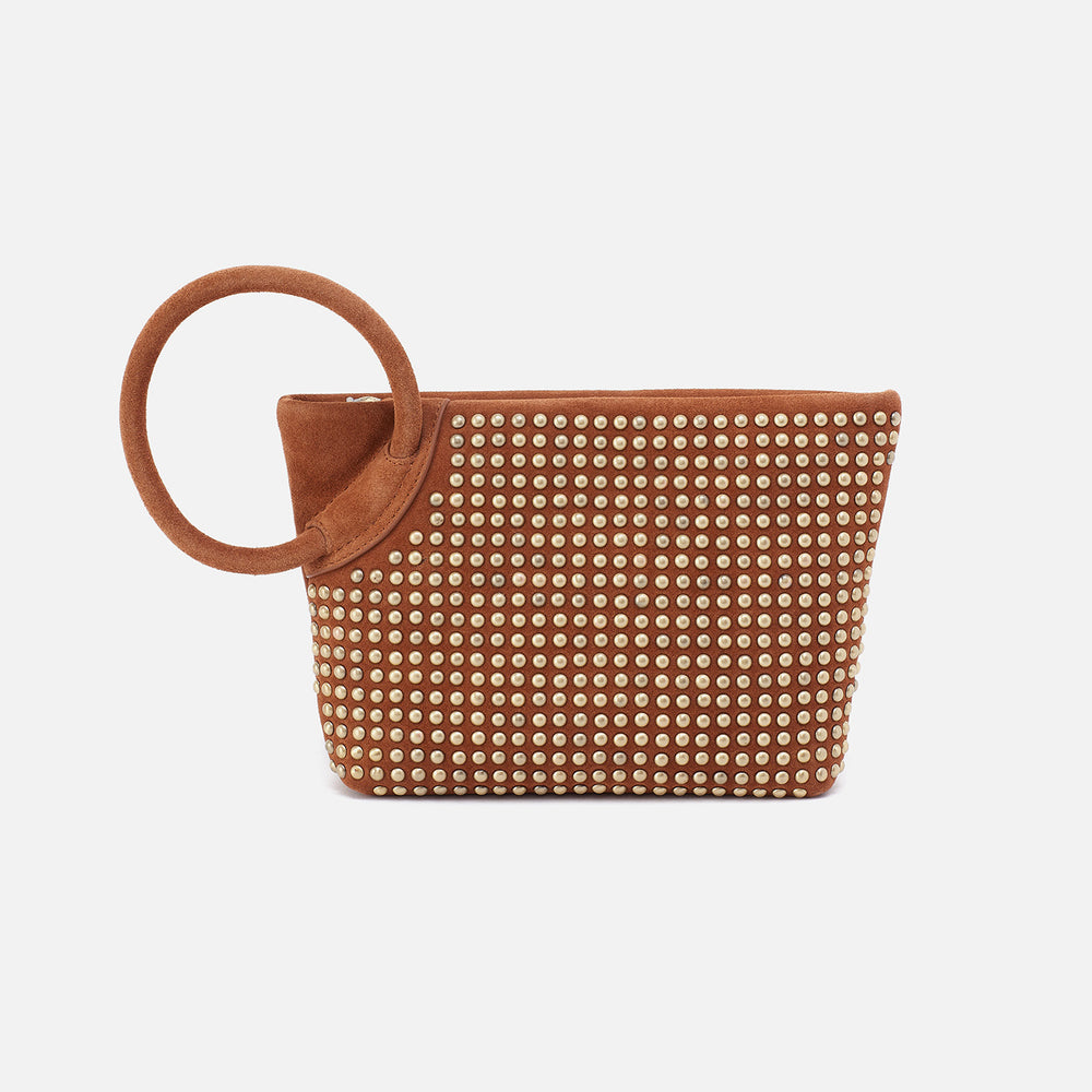 Maggie Clutch In Suede - Caramel