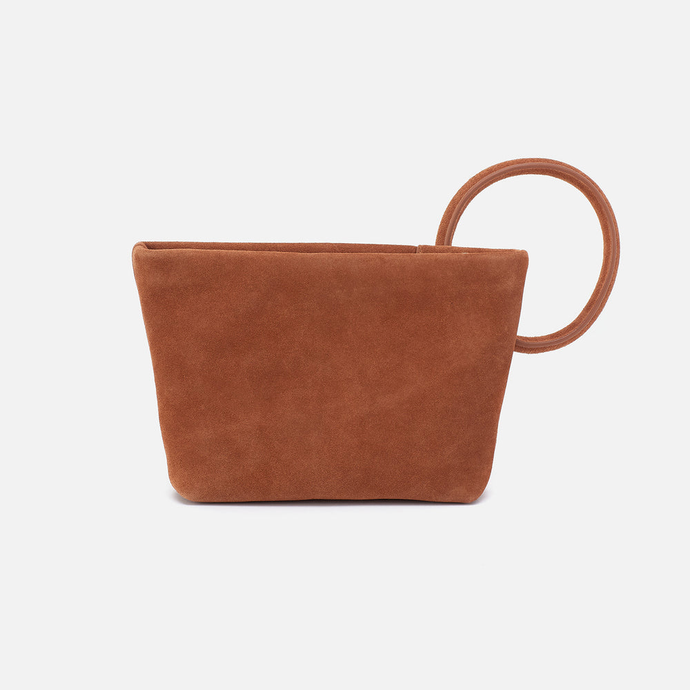 Maggie Clutch In Suede - Caramel