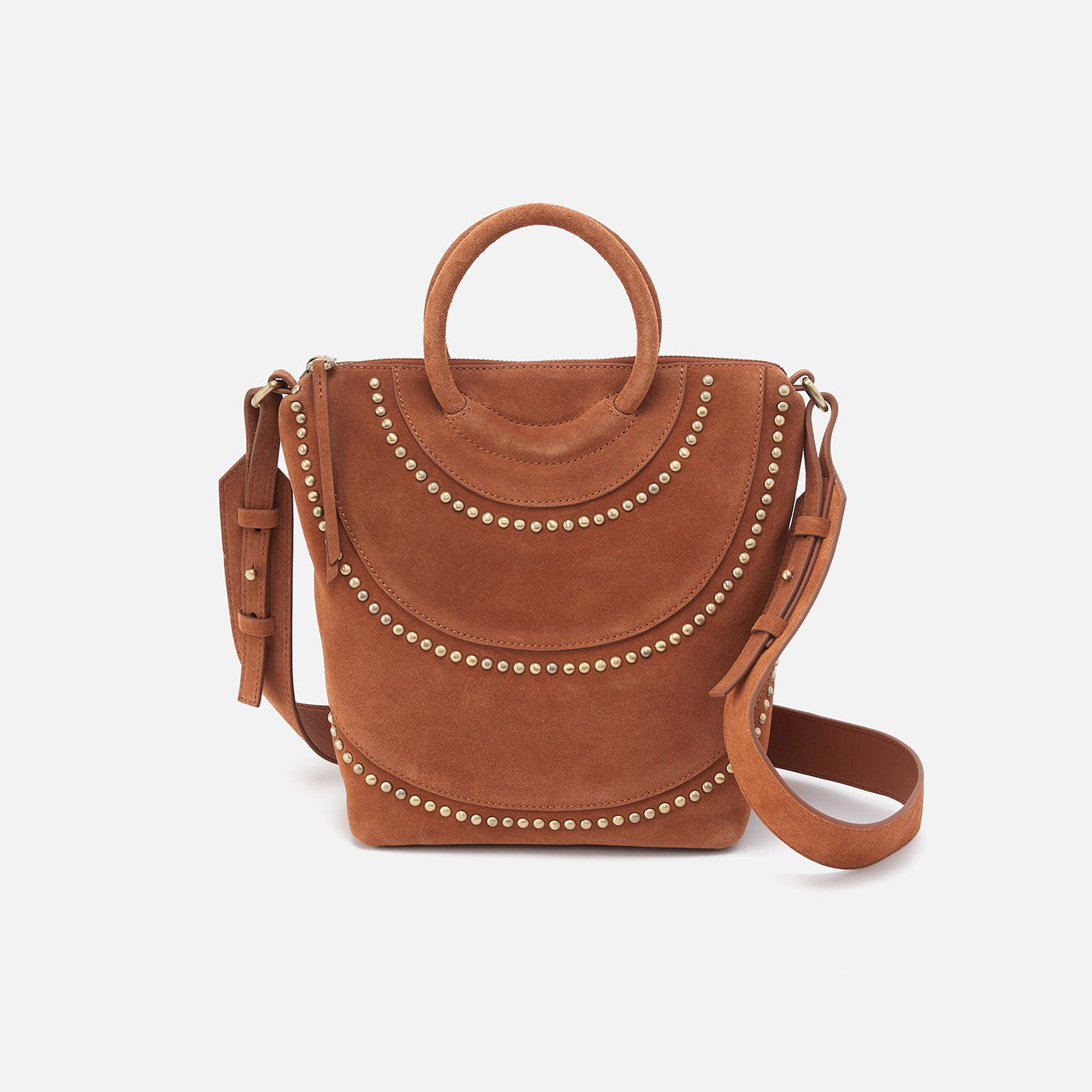 Maggie Crossbody In Suede - Caramel