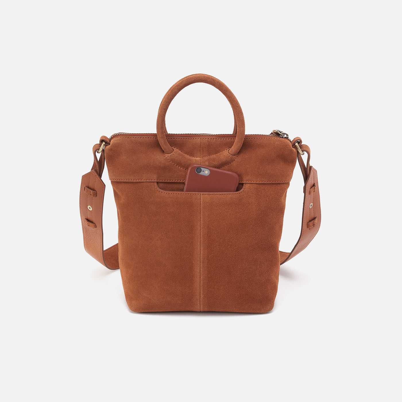 Maggie Crossbody In Suede - Caramel