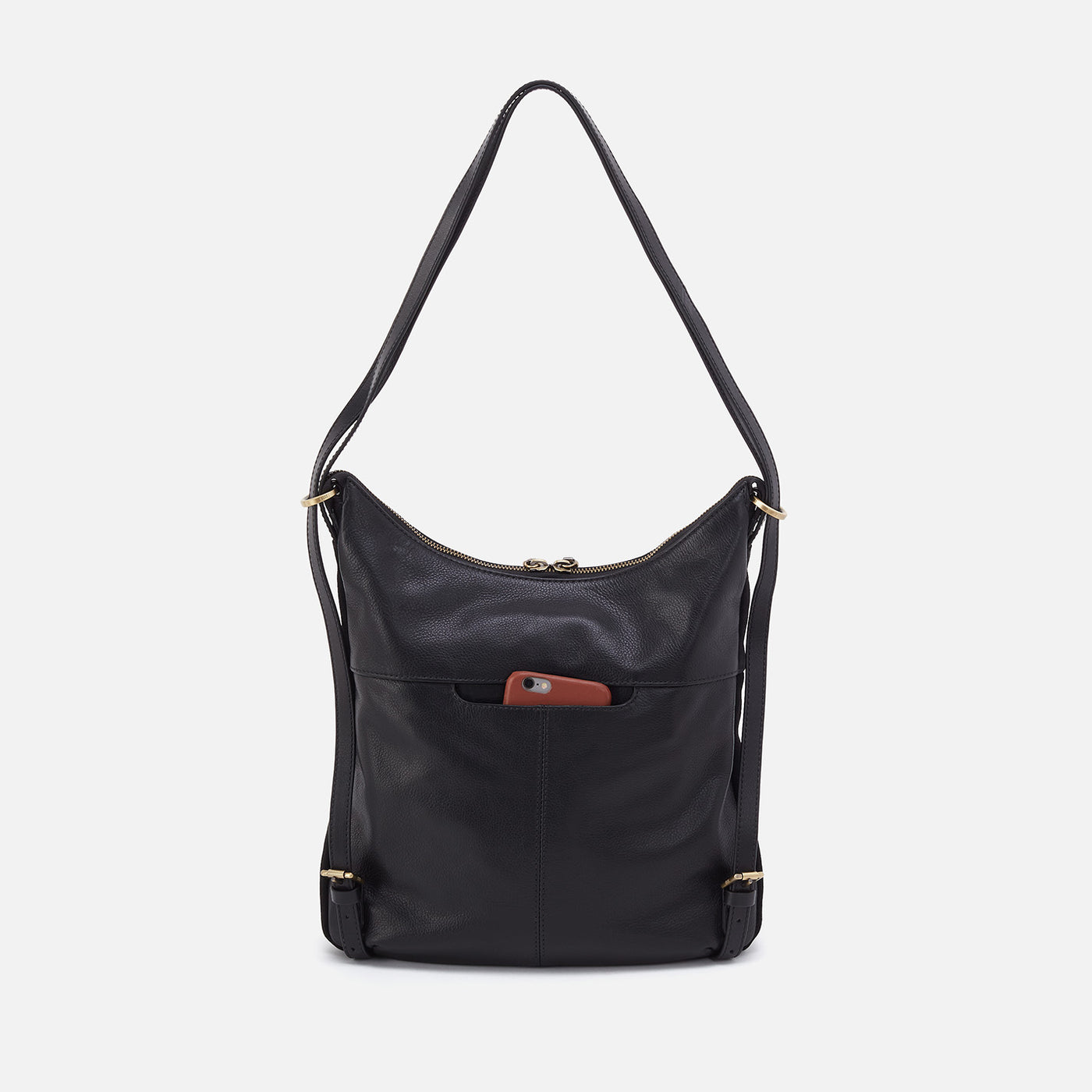 Merrin Convertible Backpack In Suede - Black