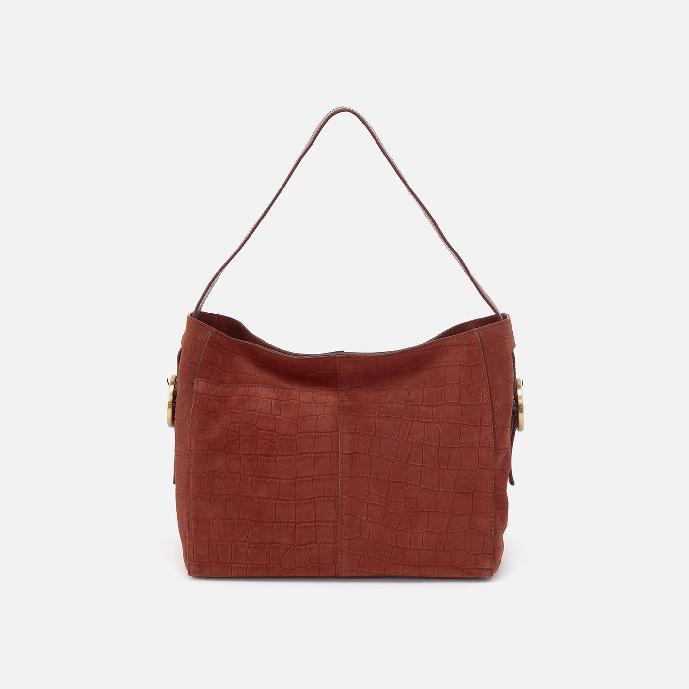 Render Shoulder Bag In Suede - Sequoia Croc Emboss