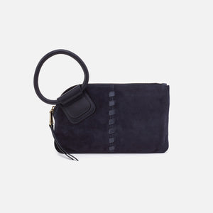 Sable Wristlet In Suede - Navy