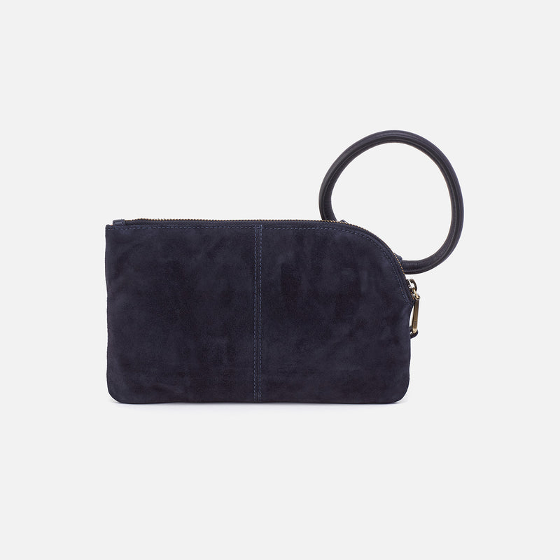 Sable Wristlet In Suede - Navy