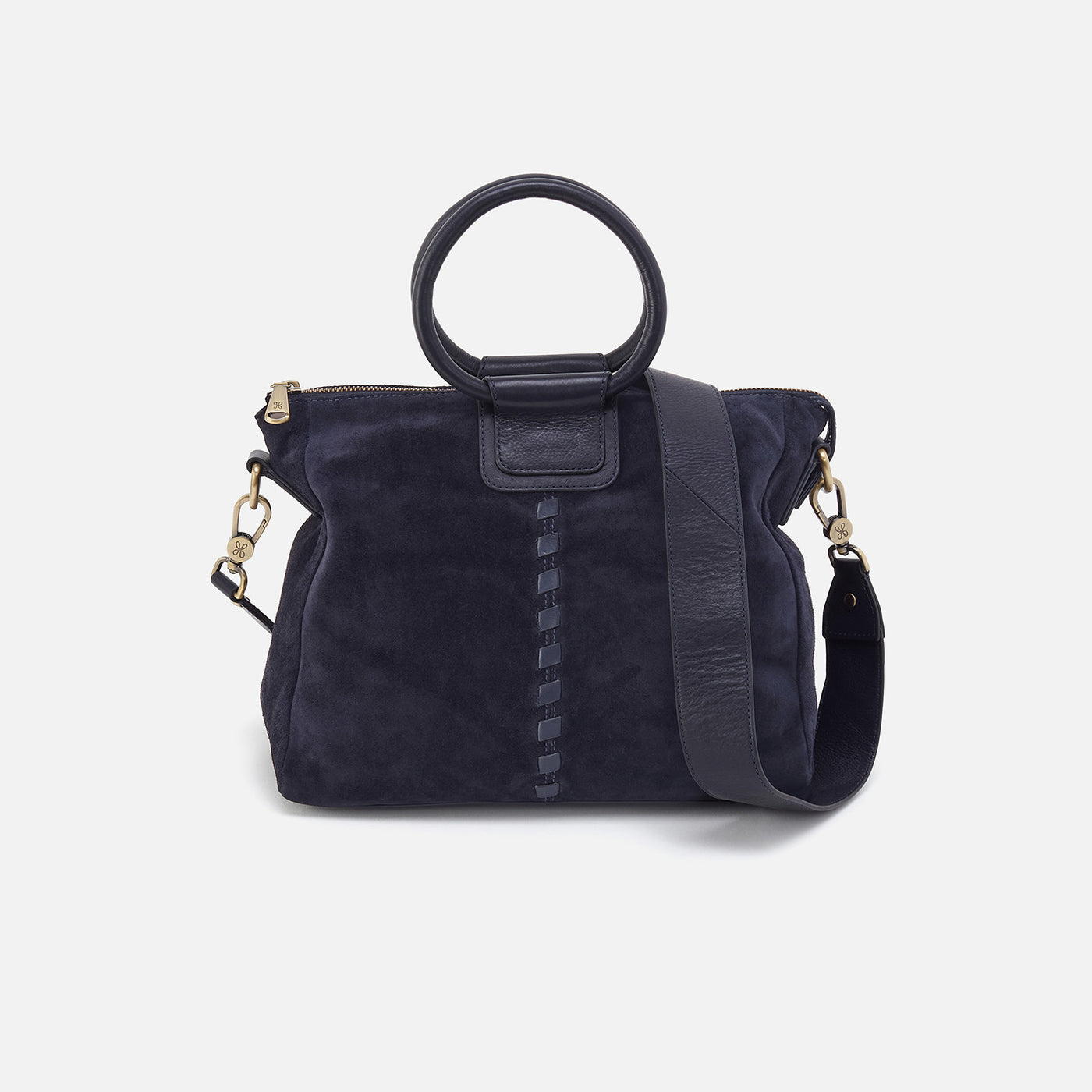 Sheila Medium Satchel In Suede - Navy