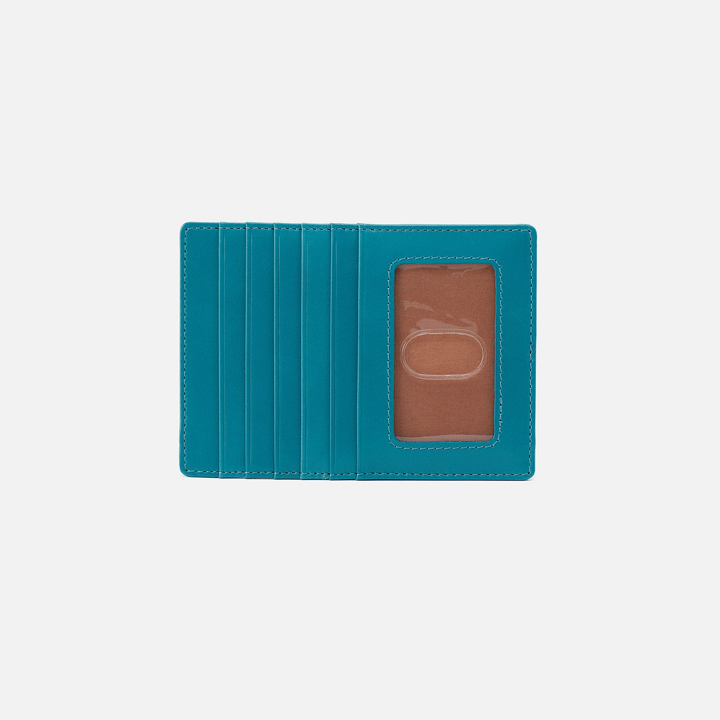 Euro Slide Card Case In Polished Leather - Biscayne Blue