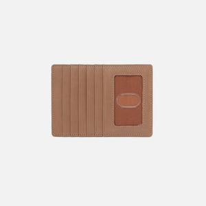 Euro Slide Card Case In Polished Leather - Cashmere