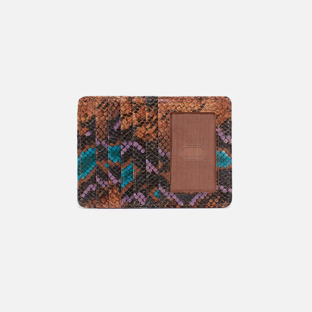 Euro Slide Card Case In Printed Leather - Vivid Snake Print