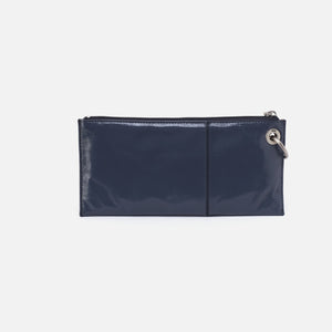 Vida Wristlet In Polished Leather - Blue Stone