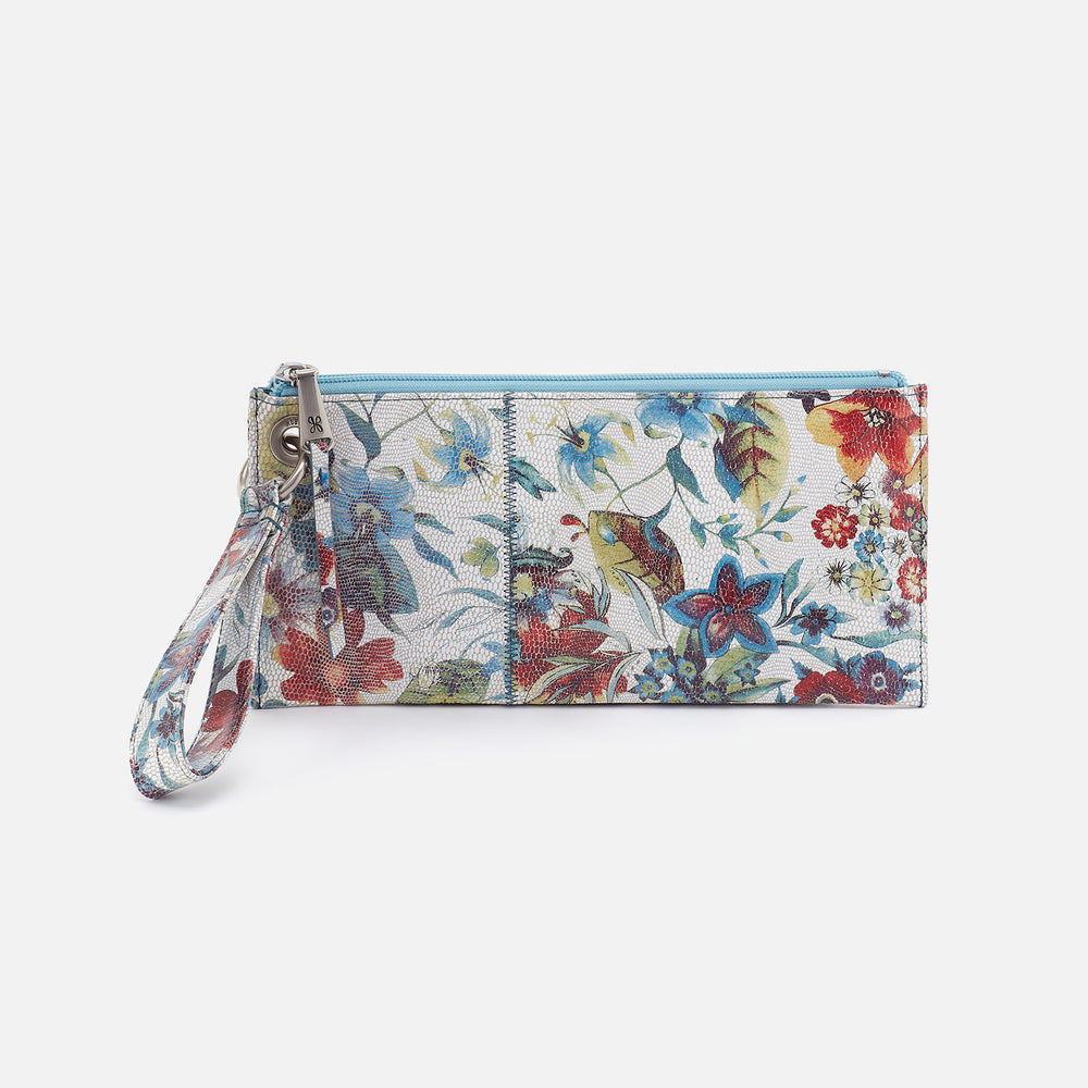 Vida Wristlet in Printed Leather - Botanic Print