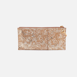 Vida Wristlet In Printed Leather - Gilded Petals