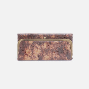 Rachel Continental Wallet in Printed Leather - Autumn Sky