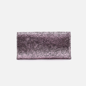 Rachel Continental Wallet In Metallic Leather - Blush Crackle