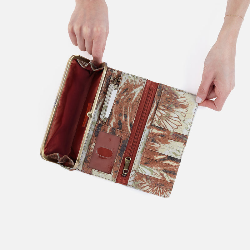 Rachel Continental Wallet In Printed Leather - Coastal Canyon