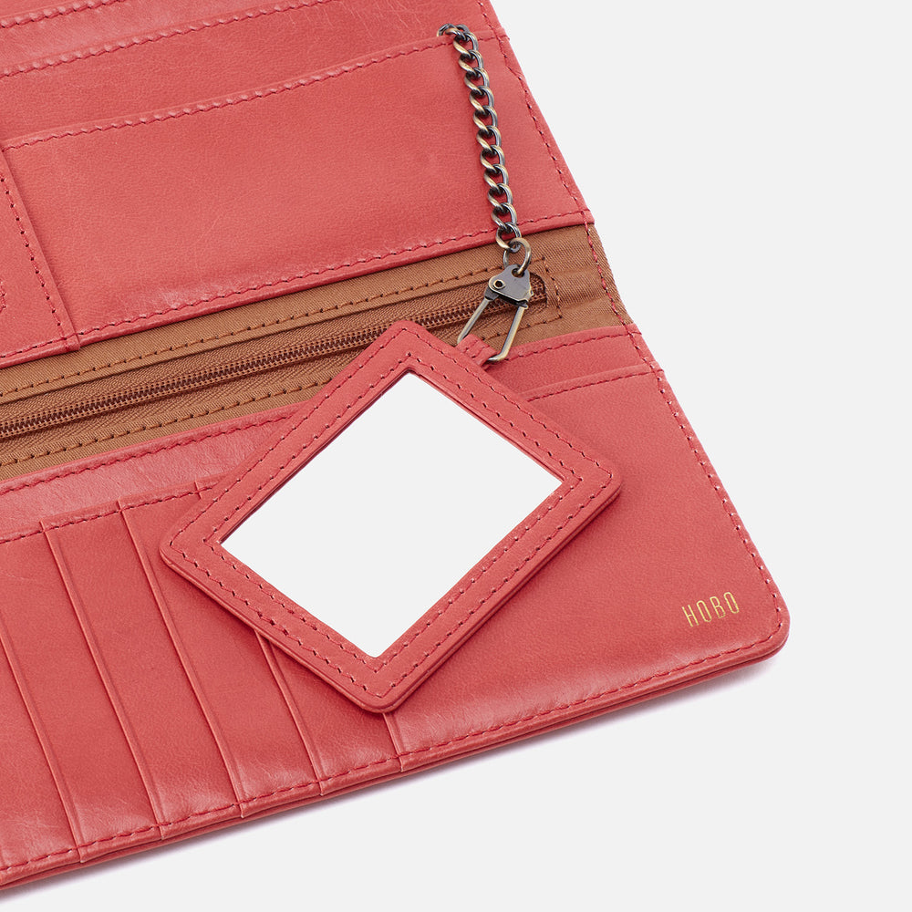 Rachel Continental Wallet in Polished Leather - Cherry Blossom