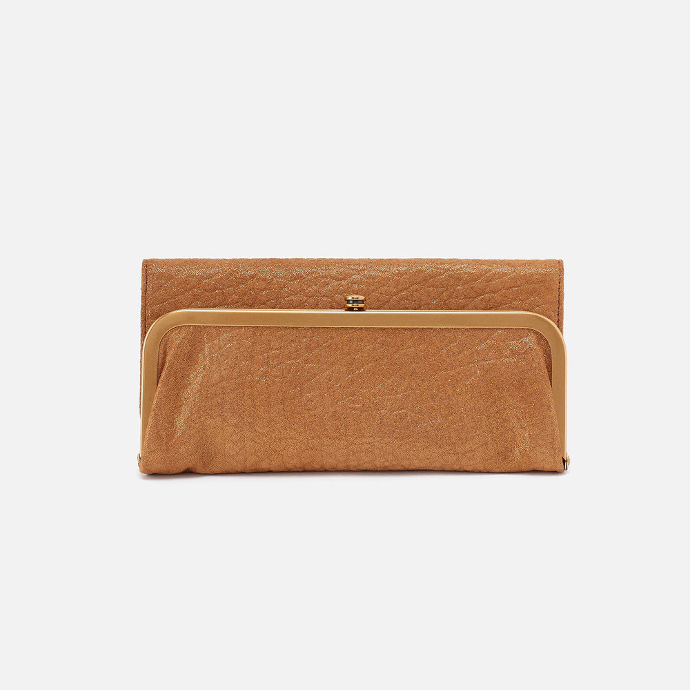 Rachel Continental Wallet In Metallic Leather - Gold Rush