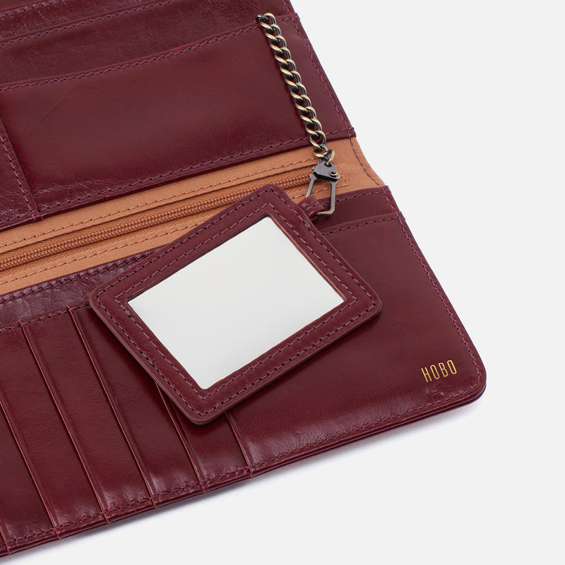 Rachel Continental Wallet In Polished Leather - Winterberry