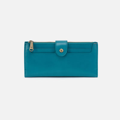 Dunn Large Wallet In Polished Leather - Biscayne Blue