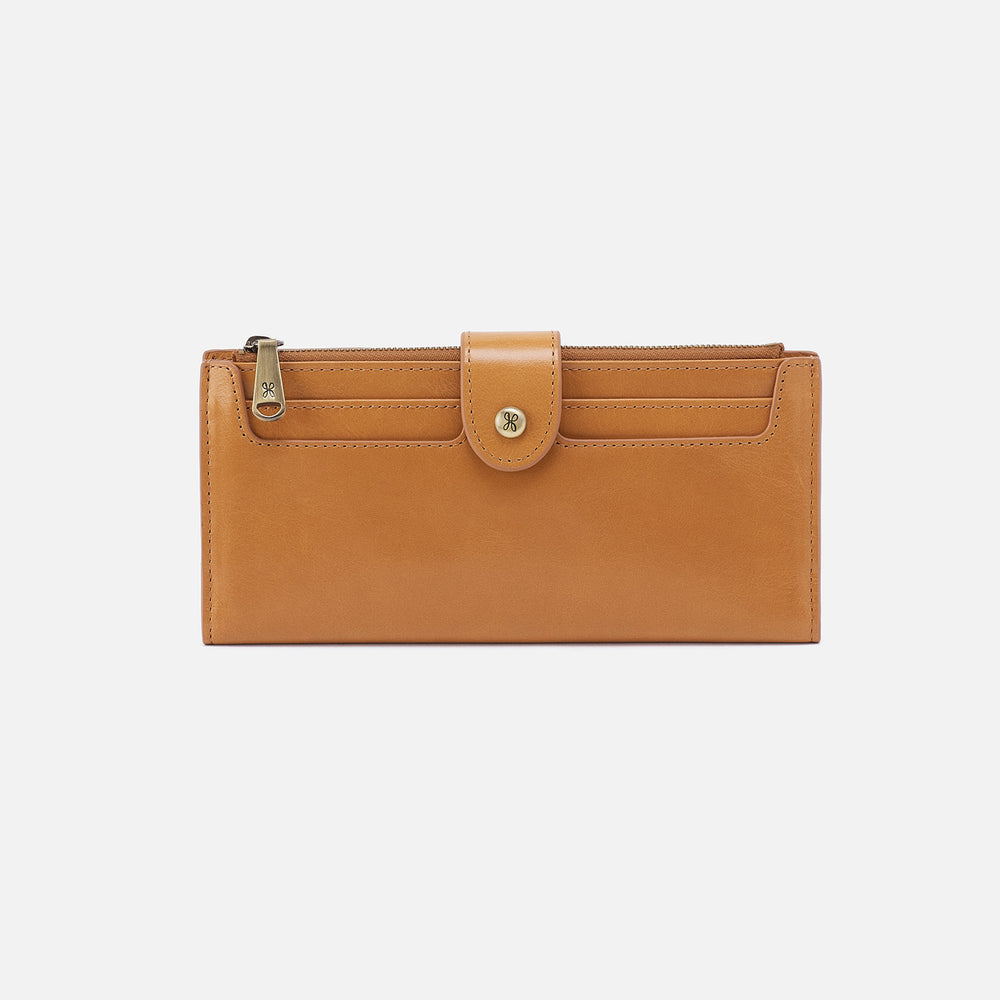 Dunn Continental Wallet In Polished Leather - Natural