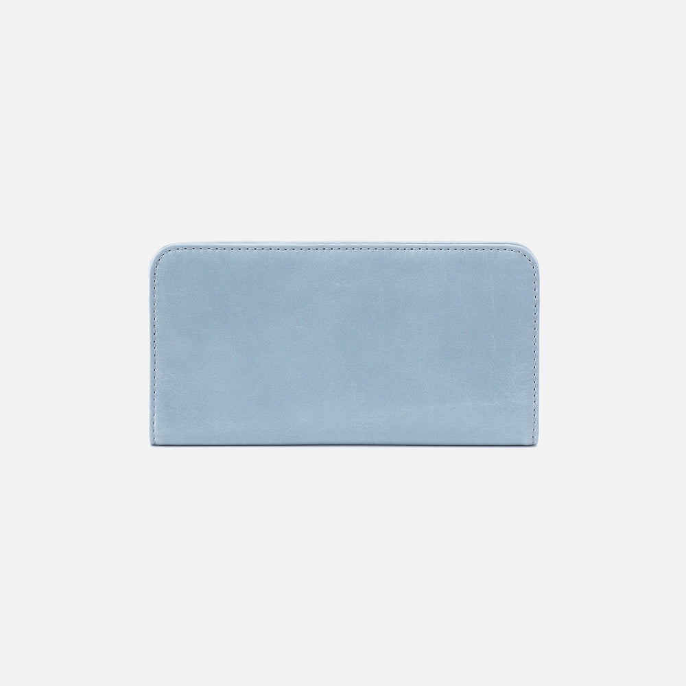 Angle Continental Wallet in Polished Leather - Cornflower