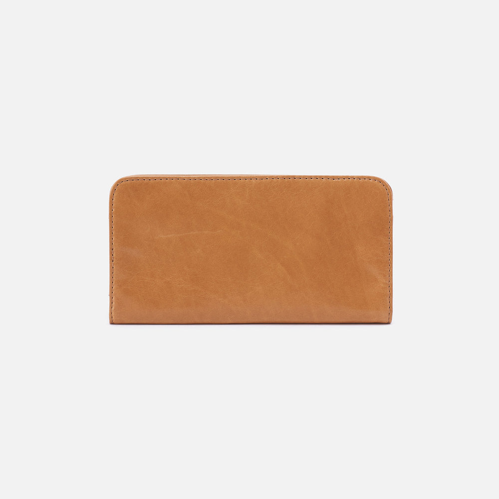 Angle Continental Wallet in Polished Leather - Natural